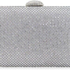 Dexmay Large Rhinestone Purse with Crystal Clasp Evening Clutch Bag Formal Party